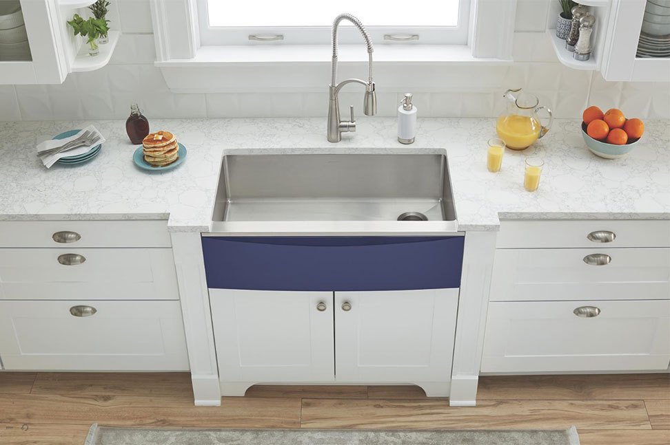 One of Elkay's stainless steel sinks read to be used by a homeowner.